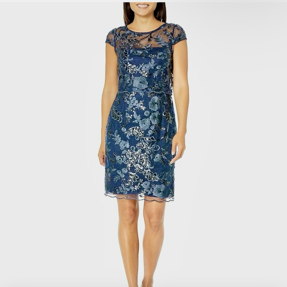 NWT Adrianna Papell Women's Sequin Popover Dress - Sz 8